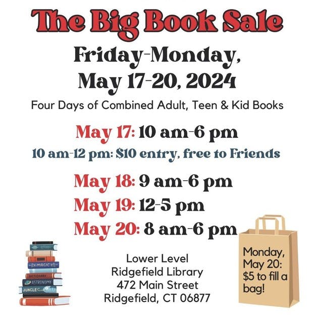 Don't Miss the BIG Book Sale at Ridgefield Library, Fri.-Mon., May 17-20