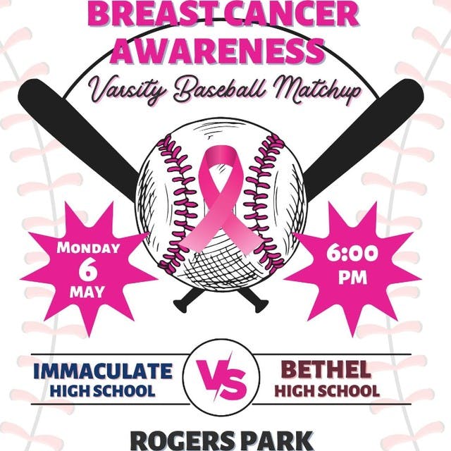 Immaculate and Bethel Varsity Baseball Teams Matchup for Breast Cancer Awareness