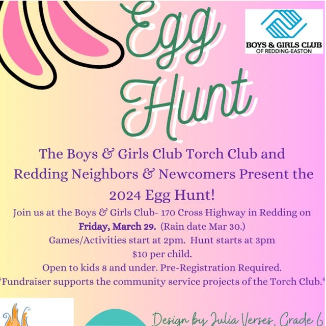 Redding Neighbors & Newcomers Events: Egg Hunt and Community Service Club Launch