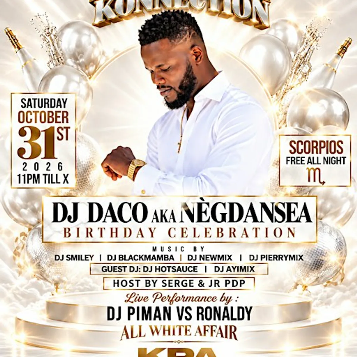 DJ DACO AKA NÈGDANSEA BIRTHDAY CELEBRATION | KONPA KONNECTION ALL WHITE