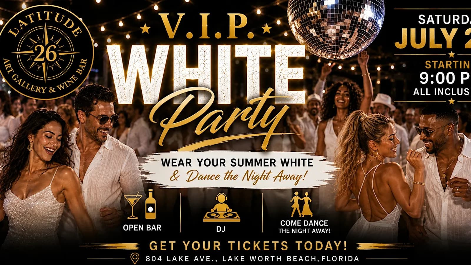 V.I.P. White Summer Party with Open Bar