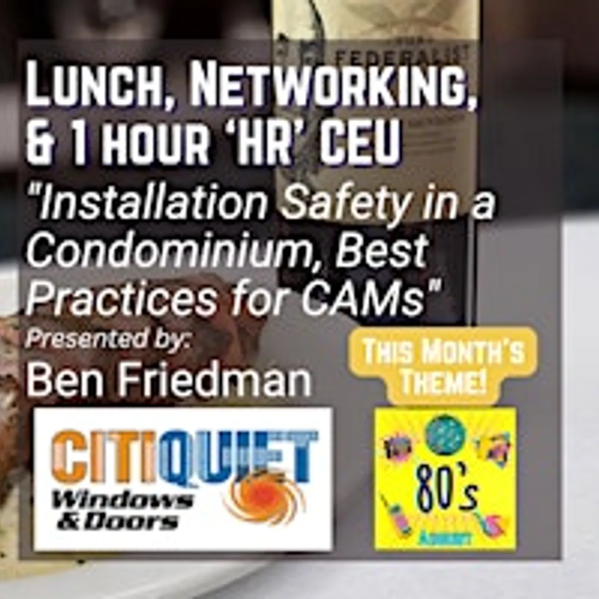 CAM U NORTH PALM BEACH Free Lunch and 1 HR CEU at Ruth's Chris