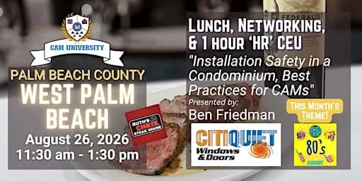 CAM U NORTH PALM BEACH Free Lunch and 1 HR CEU at Ruth's Chris