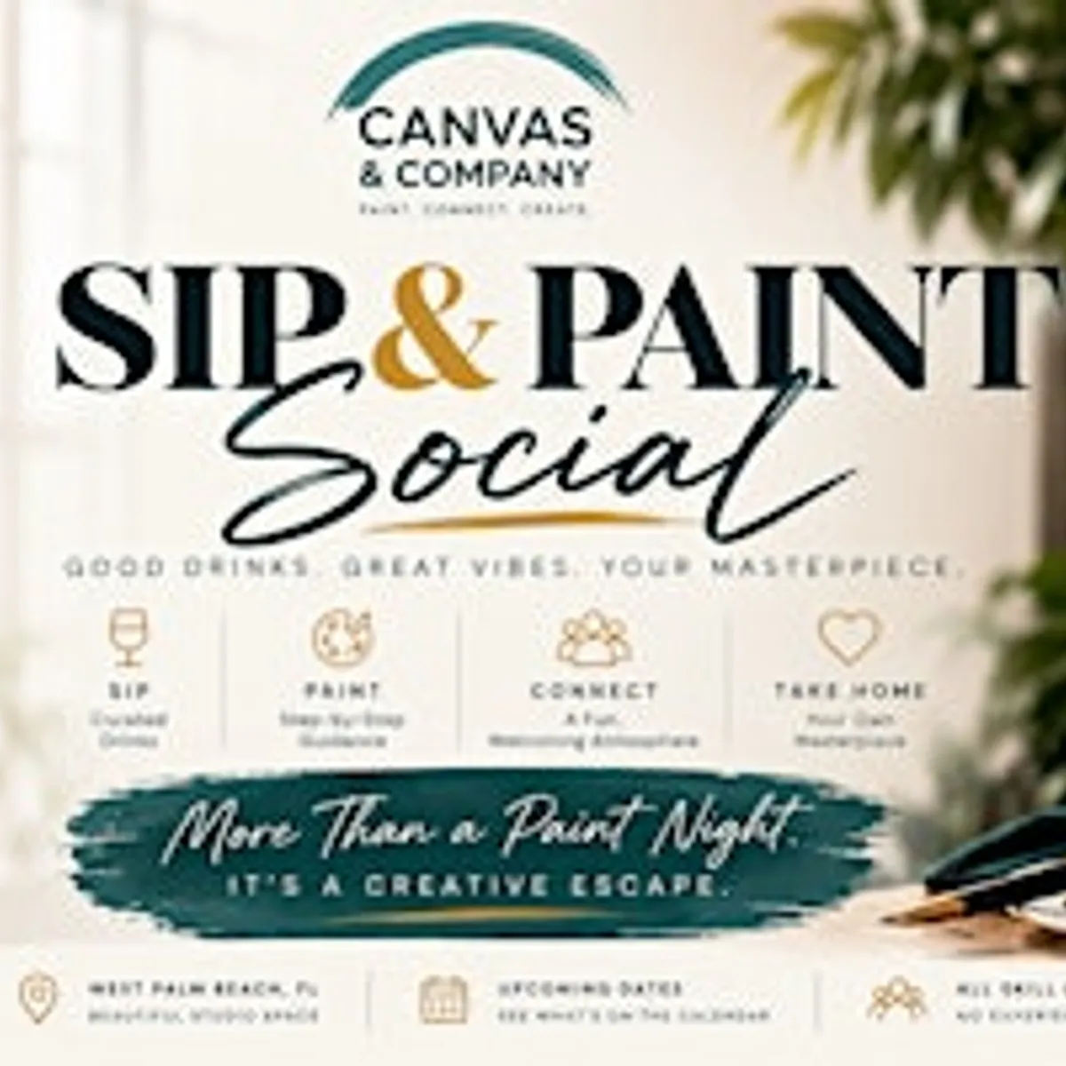 Social Sip & Paint @ Canvas & Company | BYOB | WPB | 18+