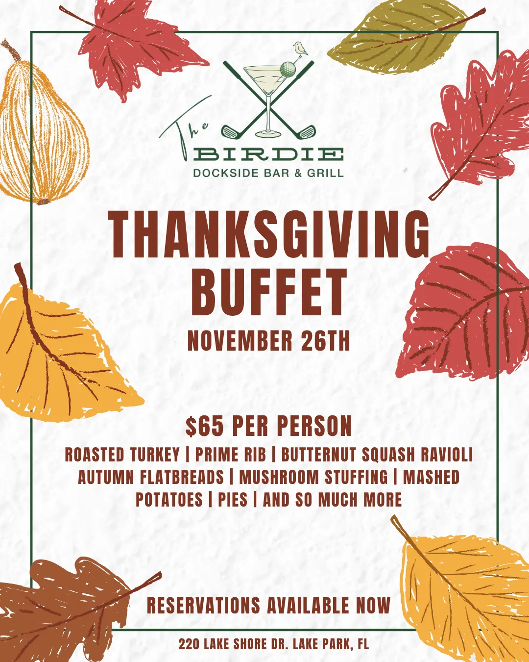 The Birdie's Thanksgiving Buffet