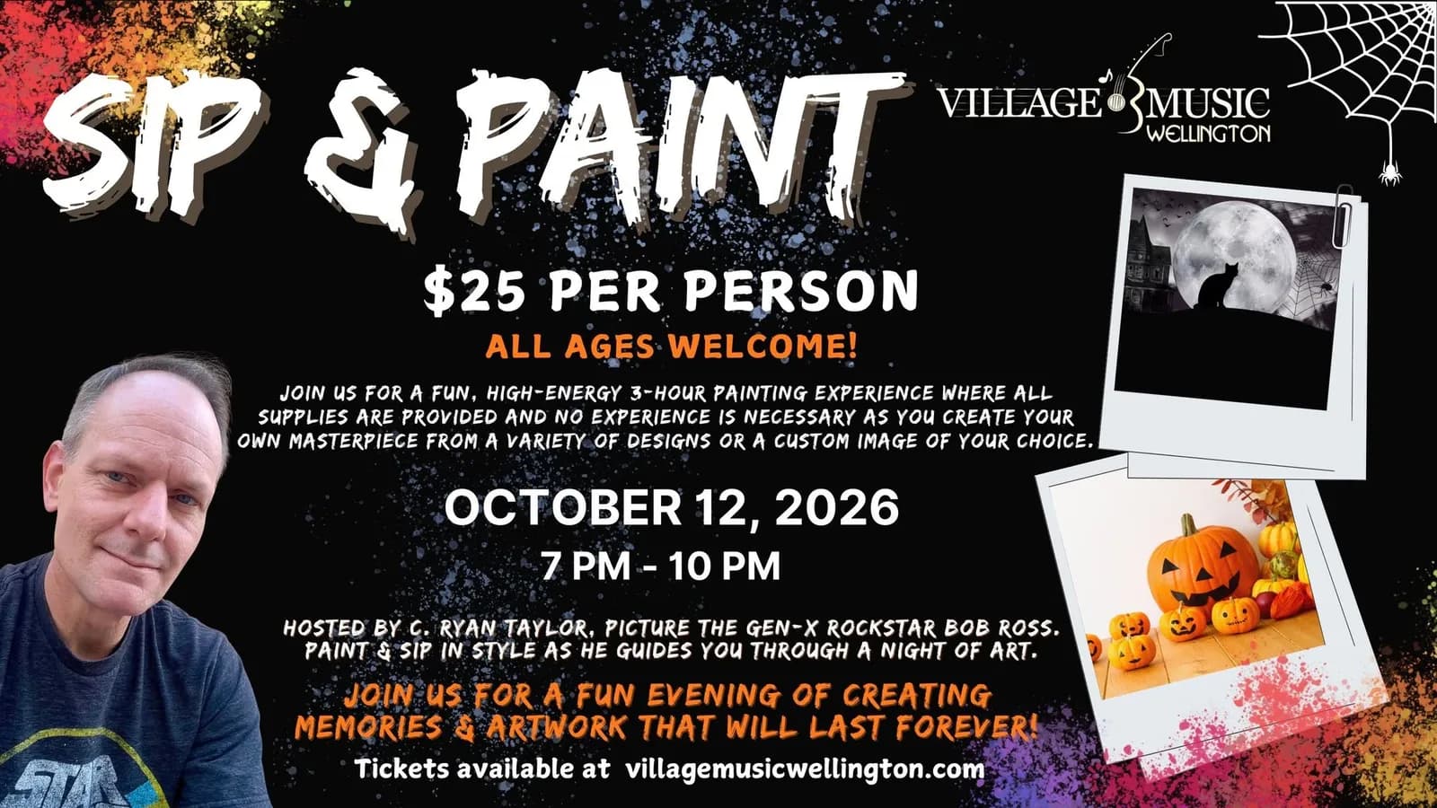 HALLOWEEN SIP & PAINT 馃帹 馃巸馃懟 at the Village Music Caf茅