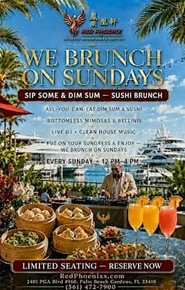 Live DJ, Bottomless Mimosas, Unlimted Dim Sum + Sushi