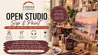 Open Studio Sip & Paint @ Canvas & Company | WPB | Age 10+ Recommended