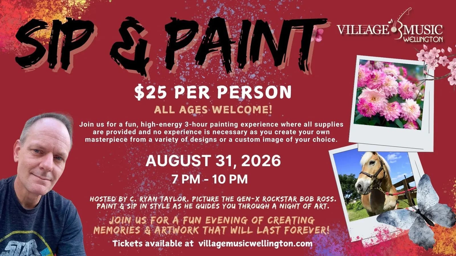 SIP & PAINT 🎨 🍷 at the Village Music Café!!