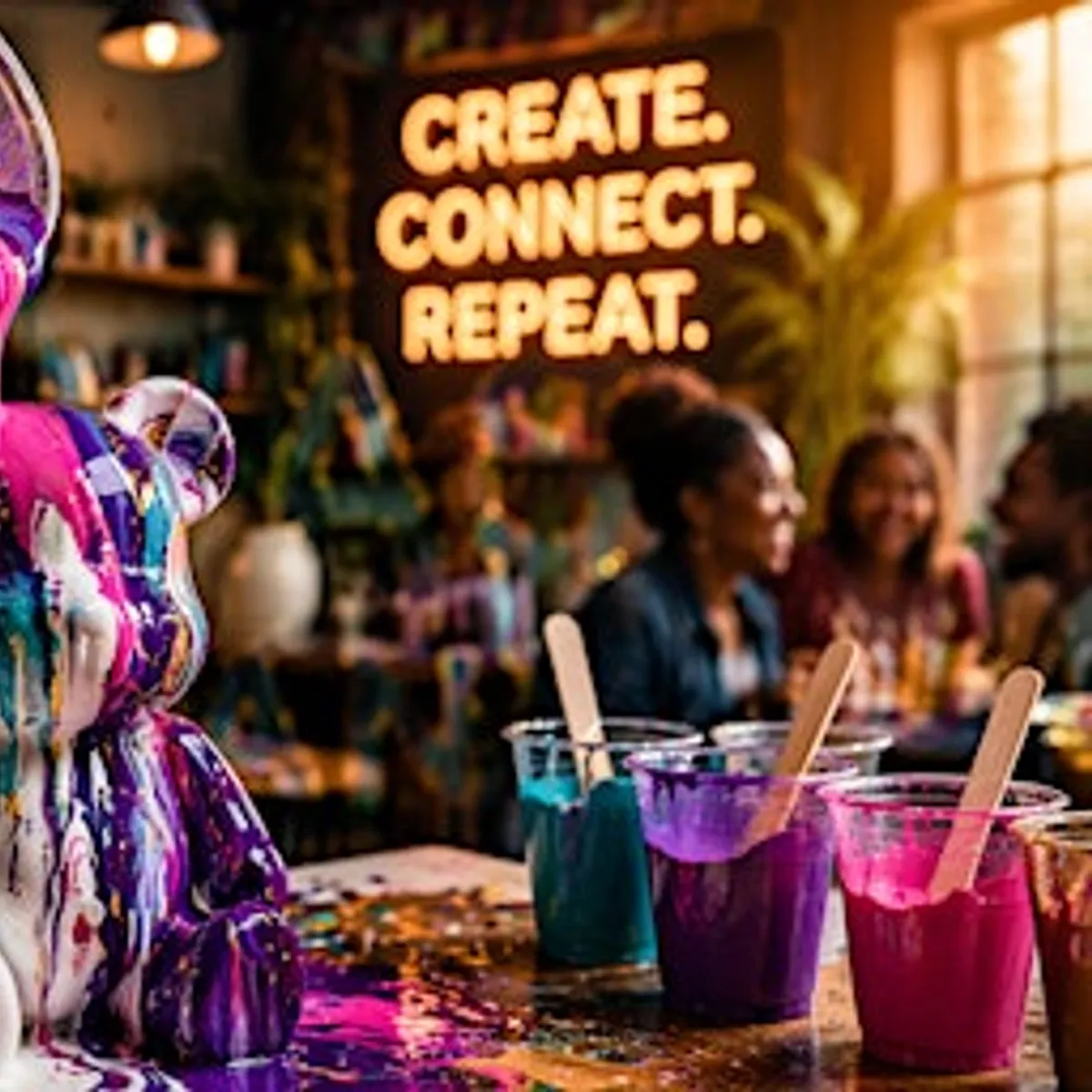 Liquid Bears @ Canvas & Company | Acrylic Pour Experience | BYOB | WPB