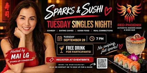 SPARKS & SUSHI: TUESDAY SINGLES NIGHT