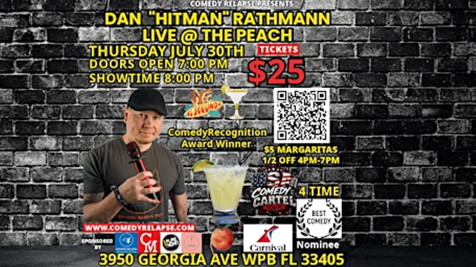 COMEDY RELAPSE PRESENTS DAN HITMAN RATHMANN LIVE AT THE PEACH