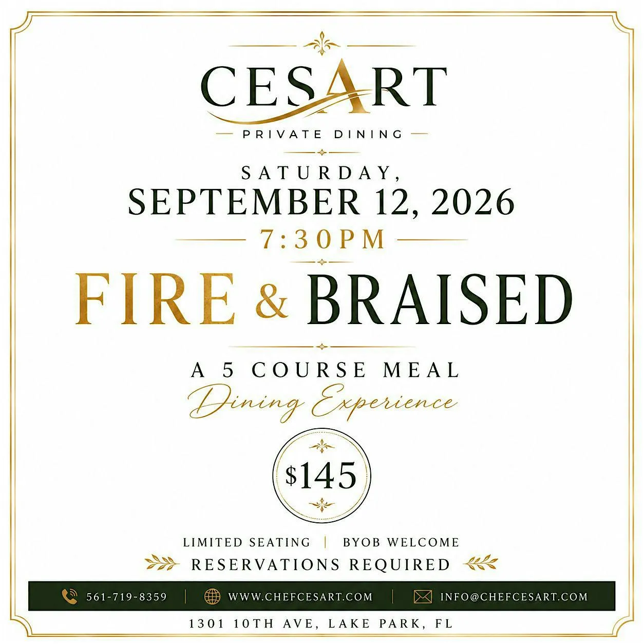 Cesart Private Dining - Fire & Braised