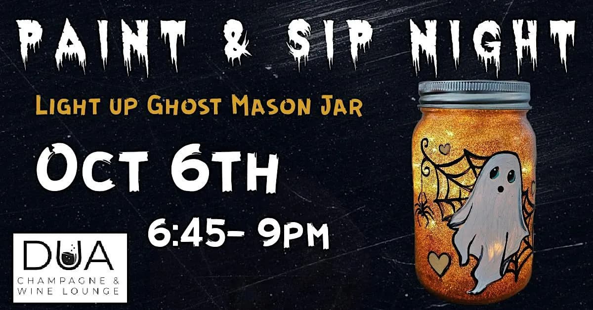 Light up Glitter Mason Jar Paint Night
