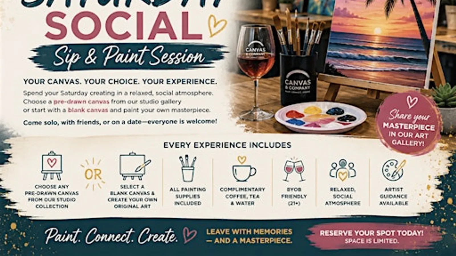 Saturday Social: Sip & Paint Session