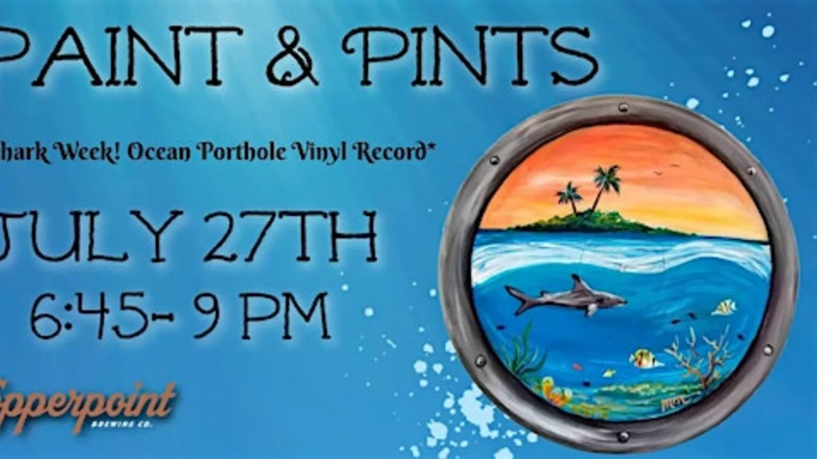 Ocean Porthole on Vinyl Paint Night