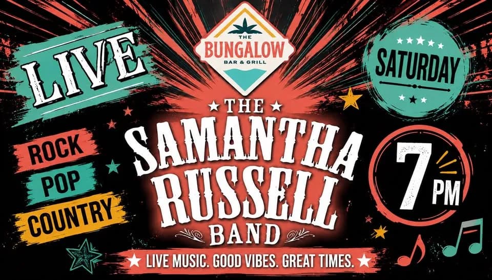 The Samantha Russell Band at The Bungalow Bar & Grill, Boynton Bch