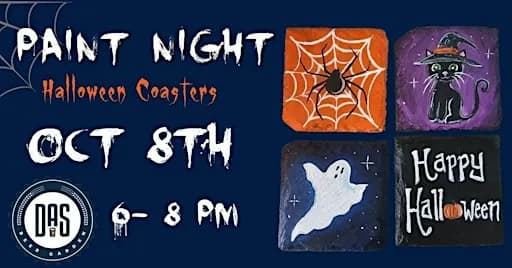Halloween Slate Coasters Paint Night