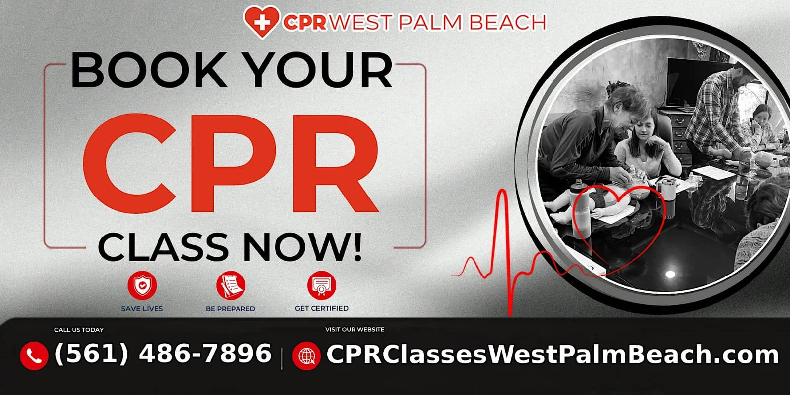 Infant Red Cross BLS CPR and AED Class in West Palm Beach, FL.