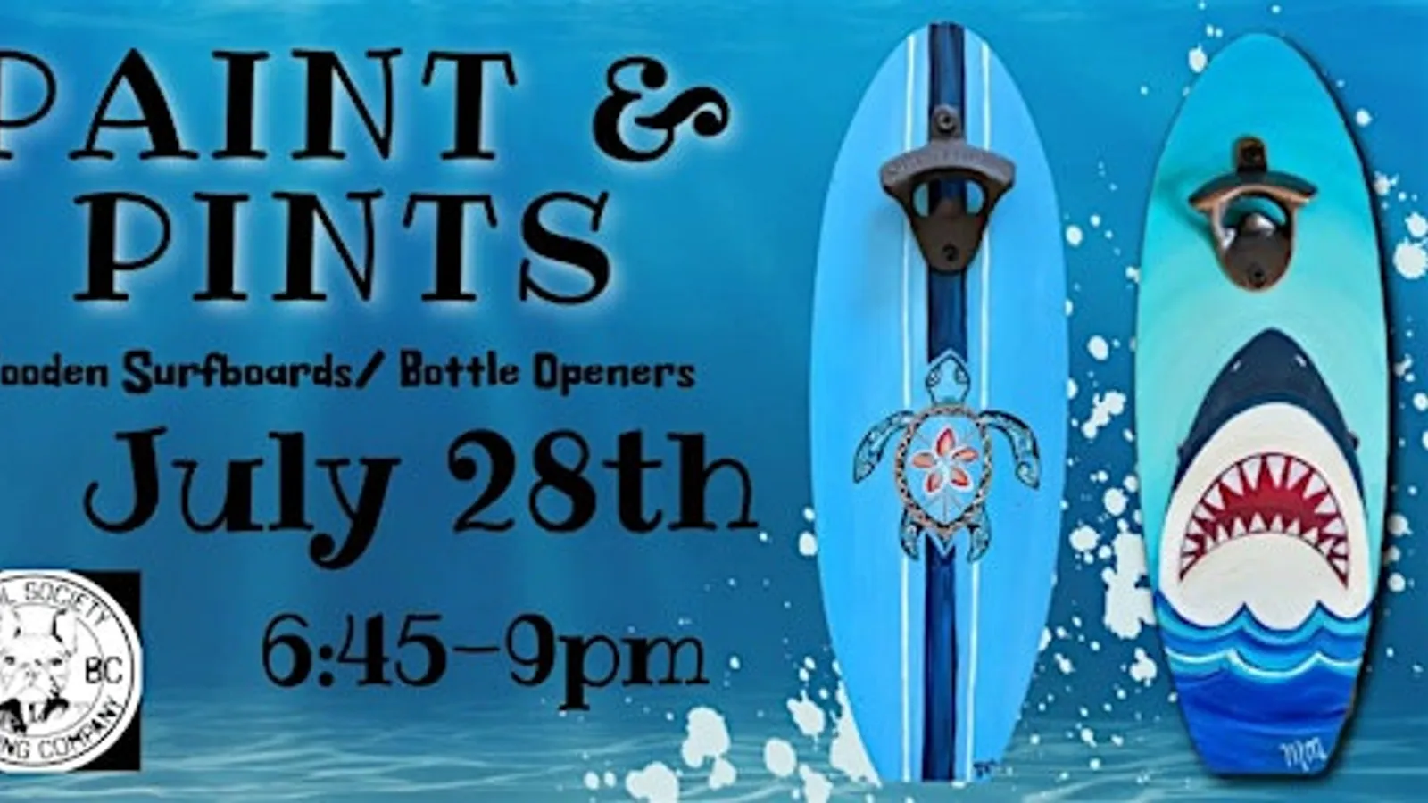Wood Surfboard Bottle Opener Paint Night