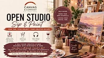 Open Studio Sip & Paint @ Canvas & Company | WPB | Age 10+ Recommended
