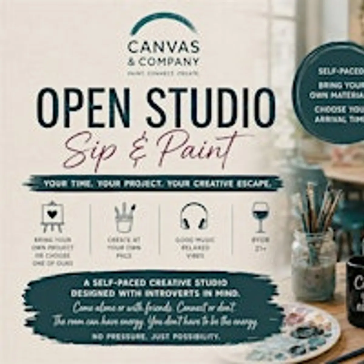 Open Studio Sip & Paint @ Canvas & Company | WPB | All Ages