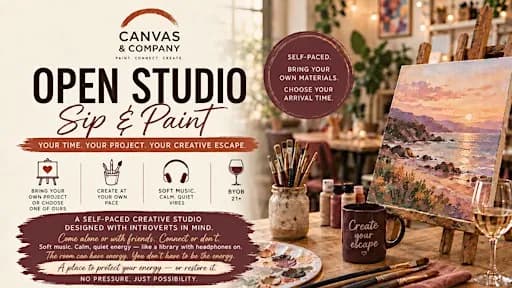 Open Studio Sip & Paint @ Canvas & Company | WPB | Age 10+ Recommended