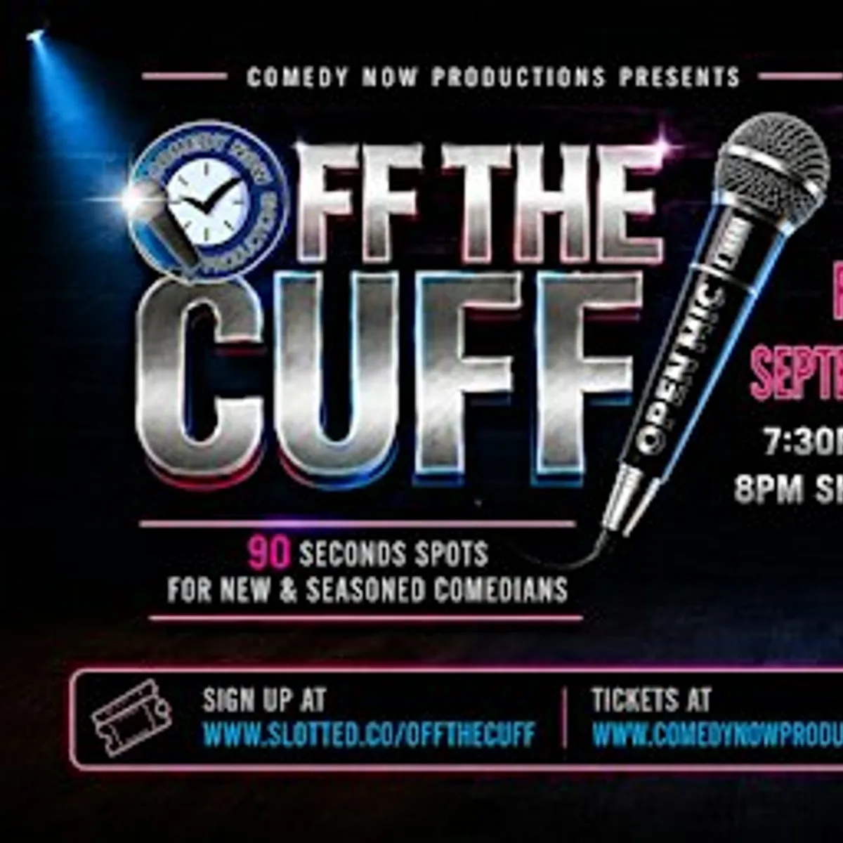 Off The Cuff - Live Taping of Comedy Reality Event - with Panelist GUS TATE