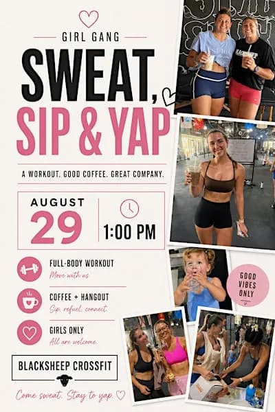 Sweat, Sip, and Yap Women's only workout