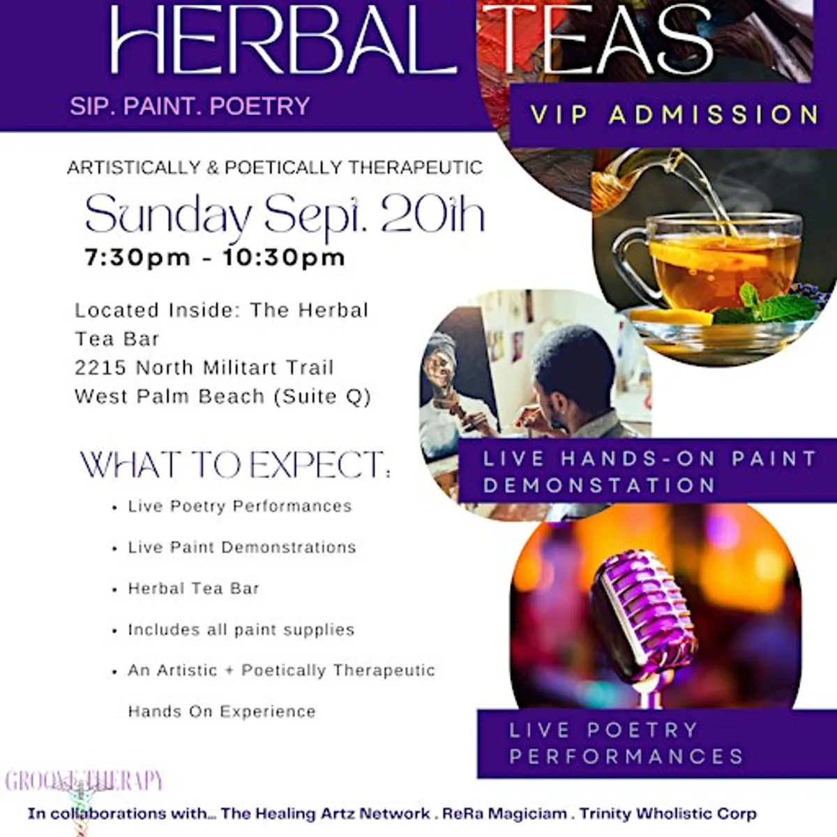 PAINT POETRY + HERBAL TEAS (A POETICALLY INFUSED SIP AND PAINT)