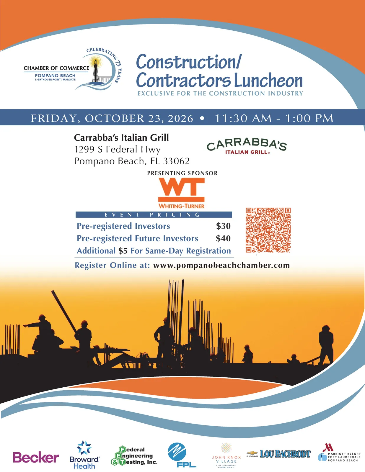 Lunch Sign Layout Construction/Contractors Lunch · Oct 23 · Pompano Beach, FL · HamletHub