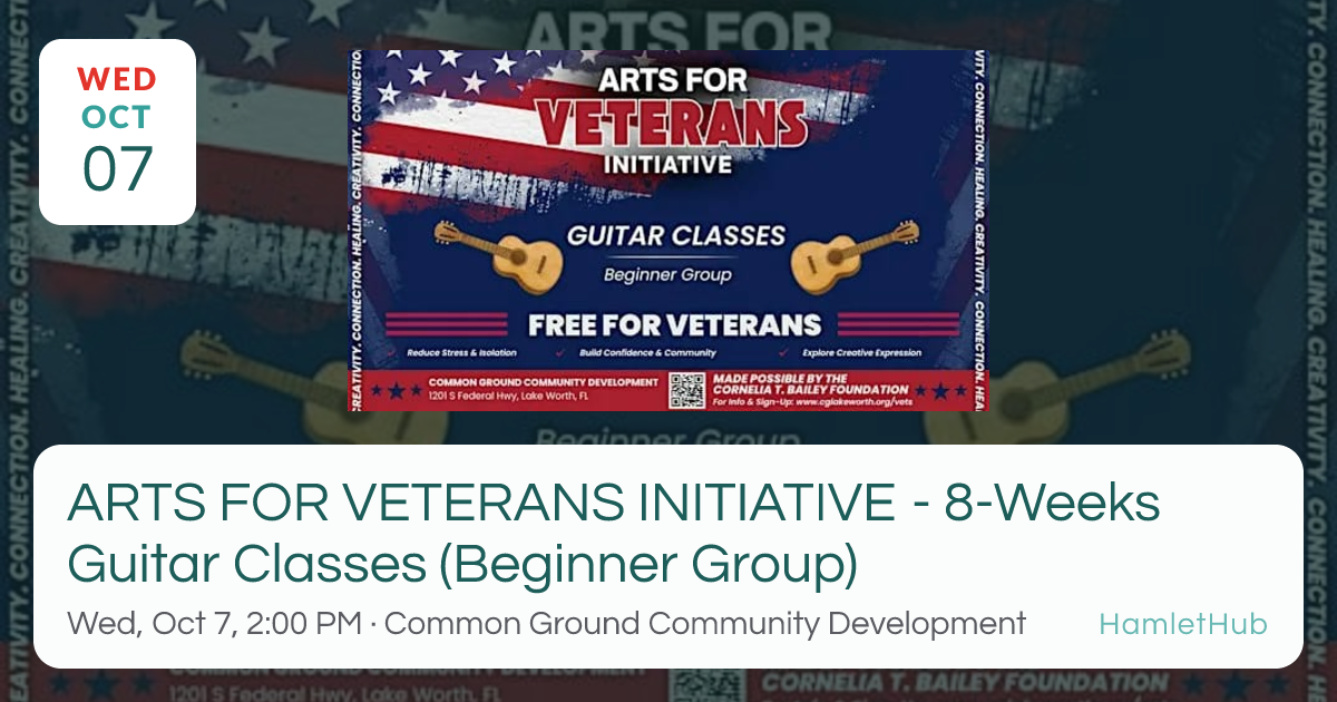 ARTS FOR VETERANS INITIATIVE - 8-Weeks Guitar Classes (Beginner Group ...