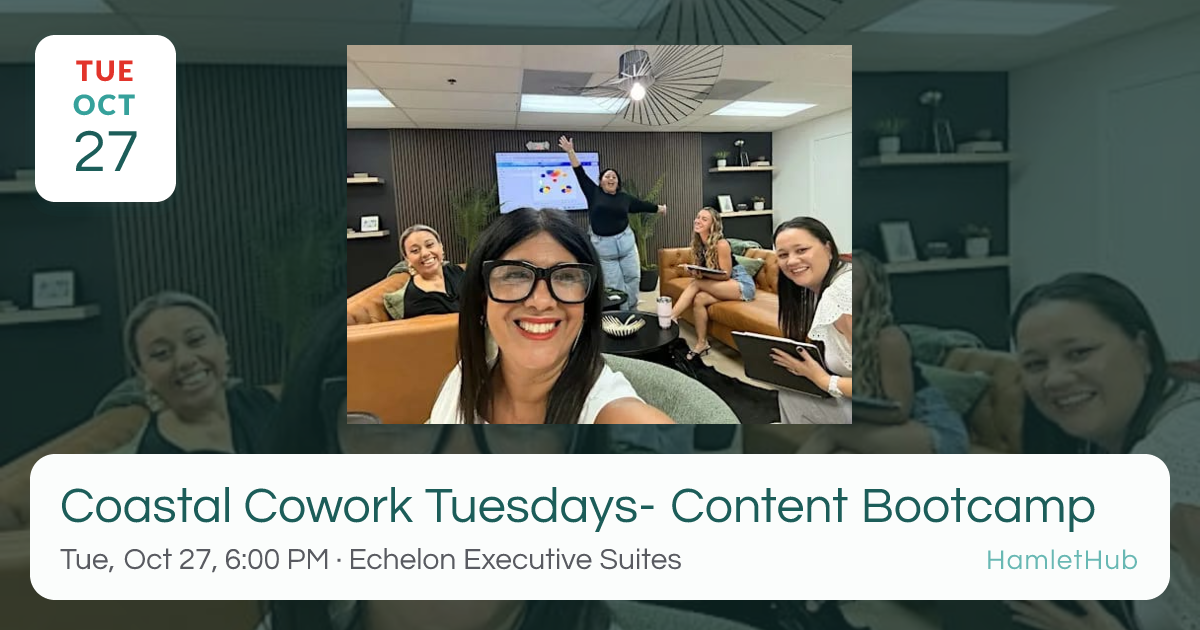Coastal Cowork Tuesdays- Content Bootcamp · Oct 27 · West Palm Beach ...