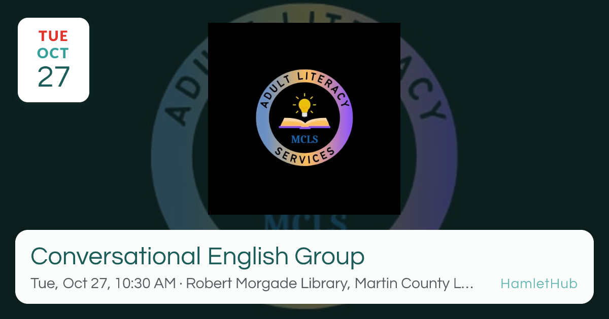 Conversational English Group · Oct 27 · Stuart, FL · HamletHub