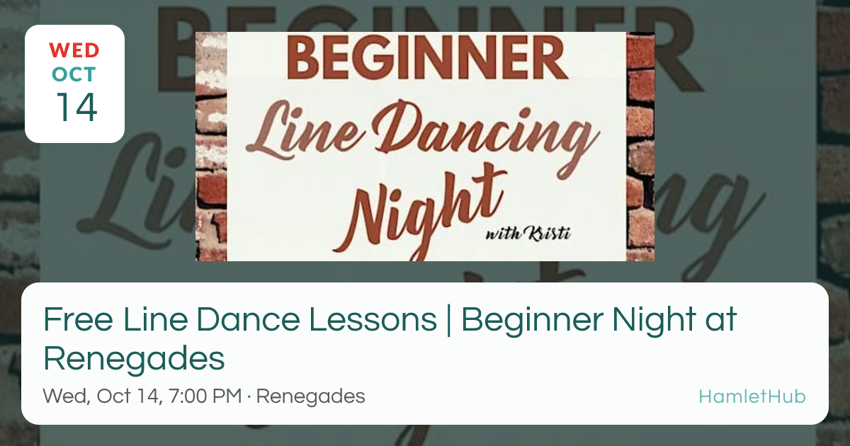 Free Line Dance Lessons | Beginner Night at Renegades · Oct 14 · West ...