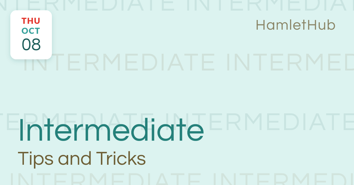 Libby Intermediate: Tips and Tricks · Oct 8 · Hobe Sound, FL · HamletHub