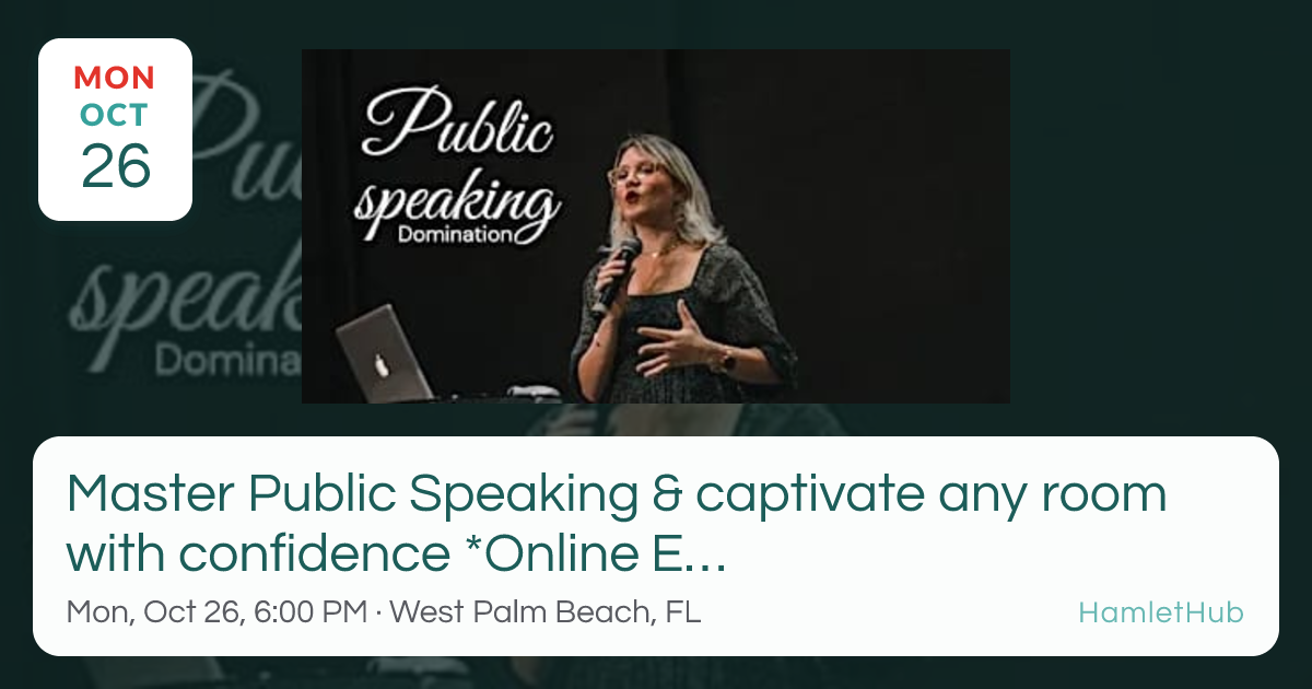 Master Public Speaking & captivate any room with confidence *Online ...