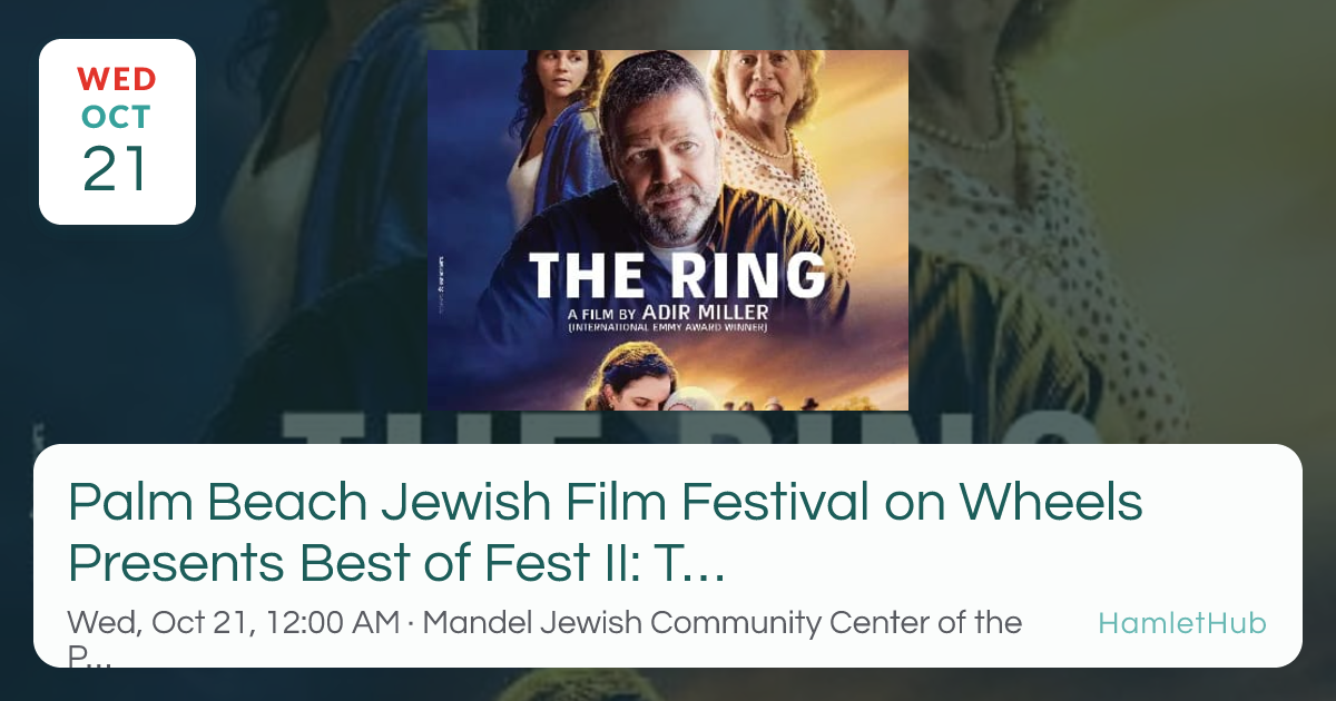 Palm Beach Jewish Film Festival on Wheels Presents Best of Fest II: The ...