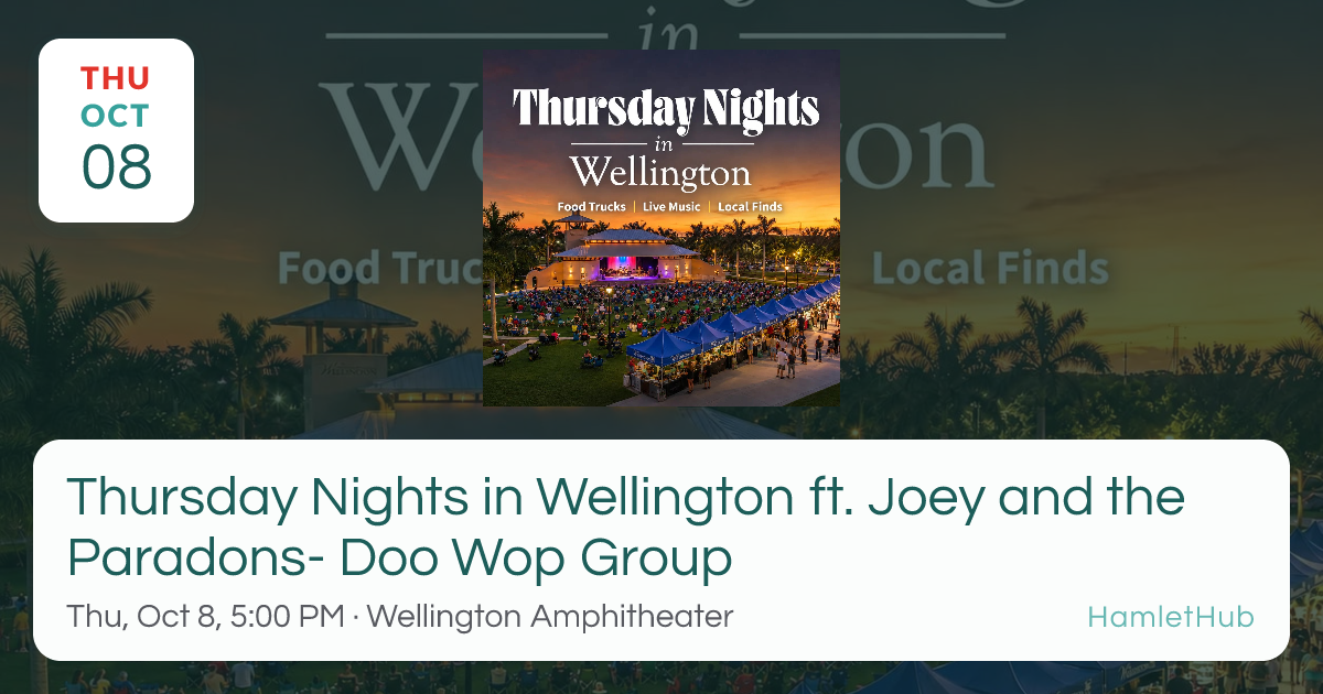 Thursday Nights in Wellington ft. Joey and the Paradons- Doo Wop Group ...